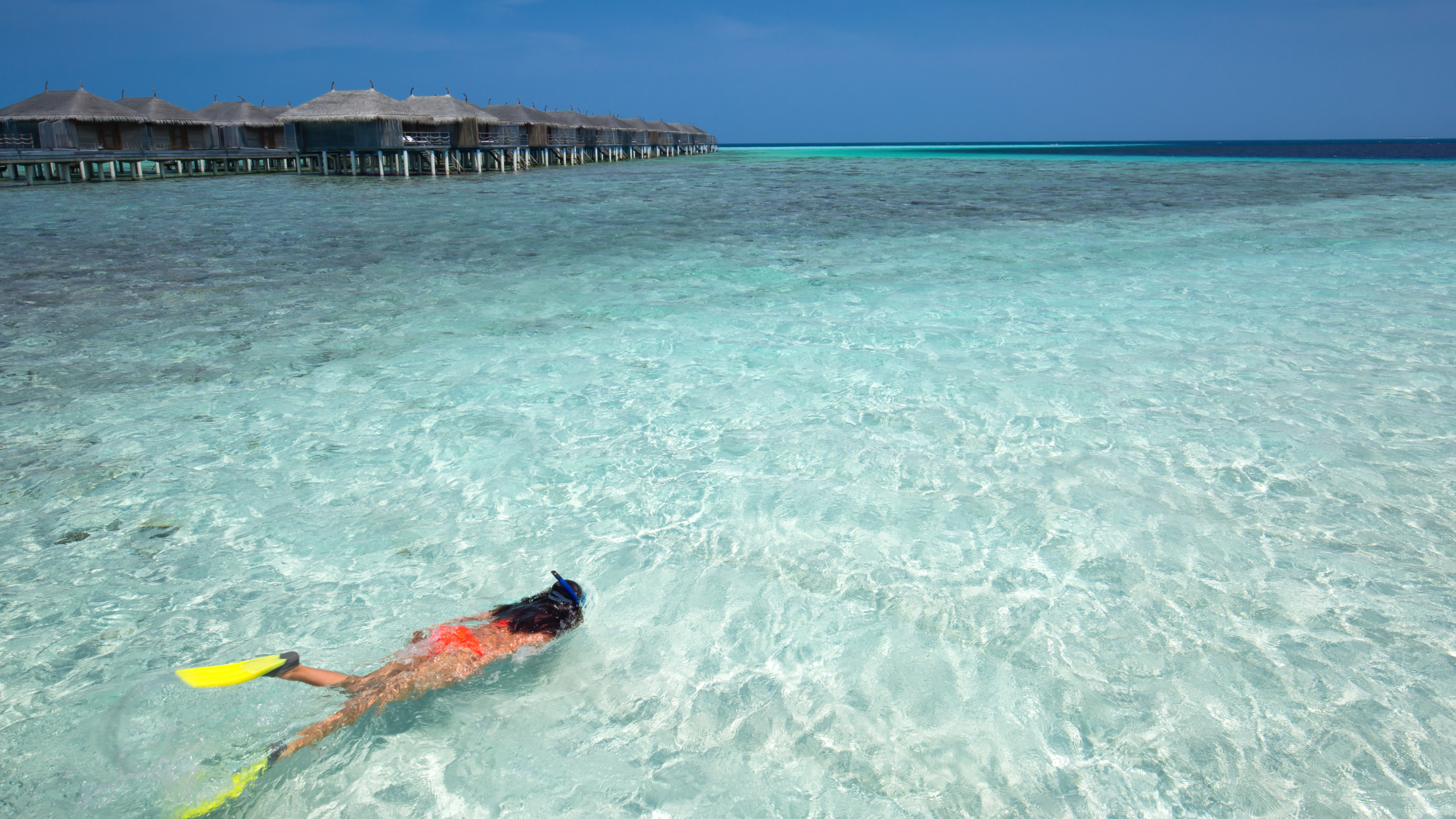 Snorkeling in the Maldives water