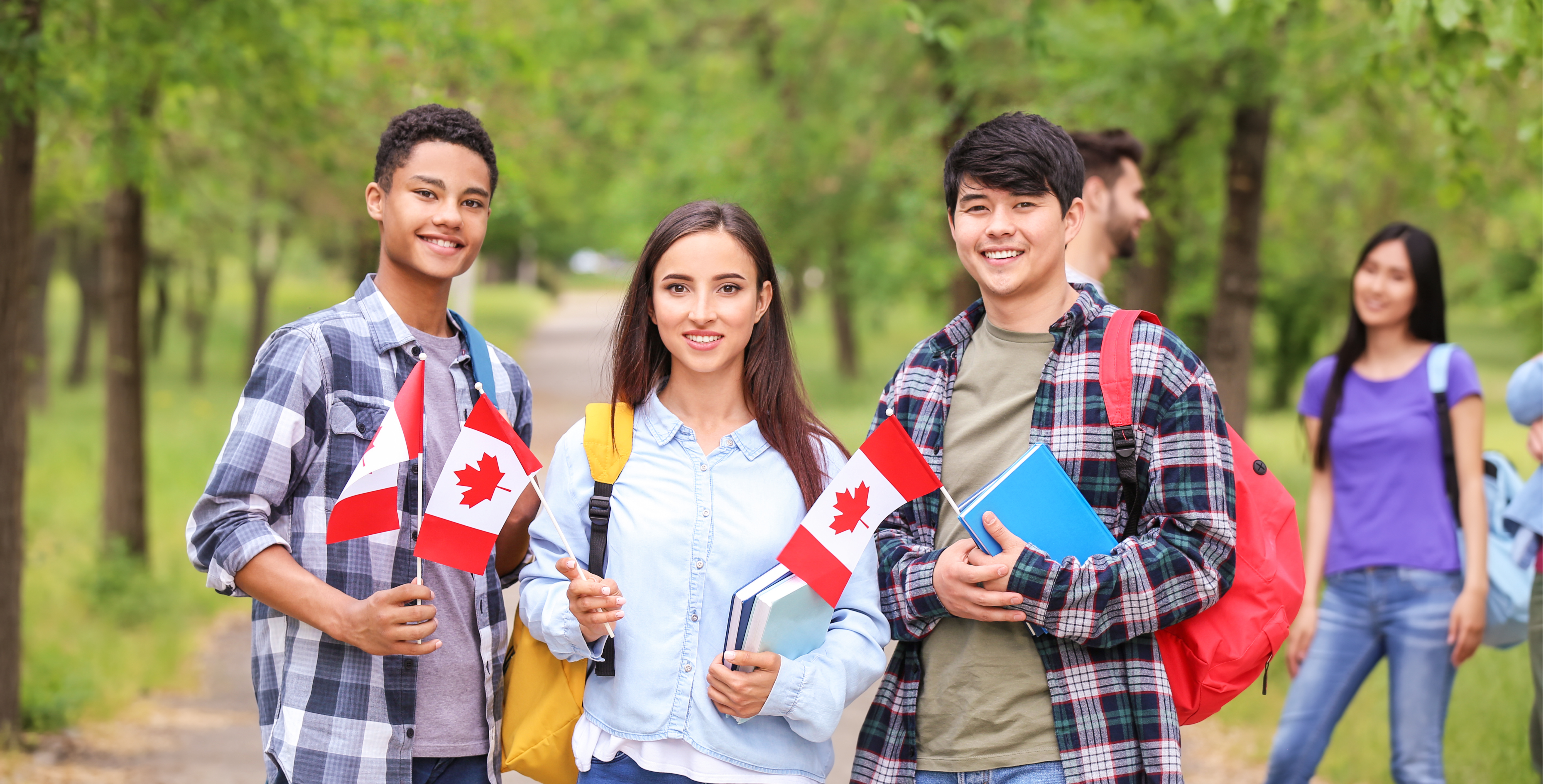 Students with Canada flag